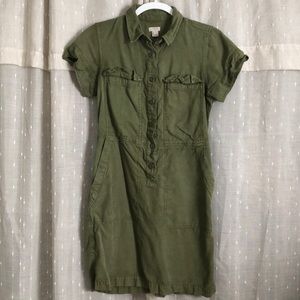 JCrew Olive Utility Dress